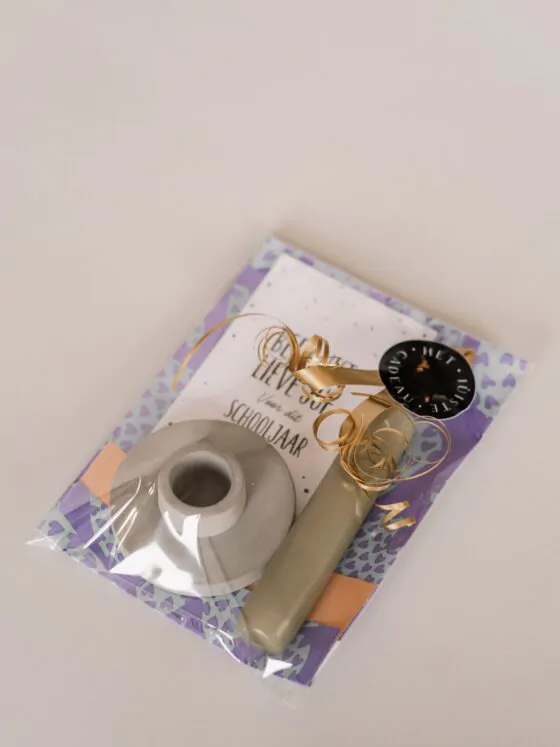 Bedankt Lieve juf voor dit schooljaar - Cadeautje met kaars