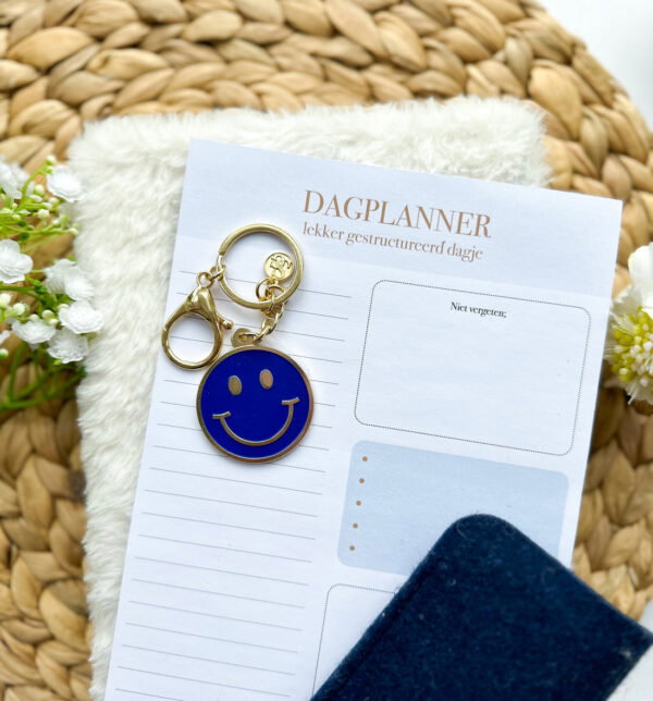 sleutelhanger smile blauw