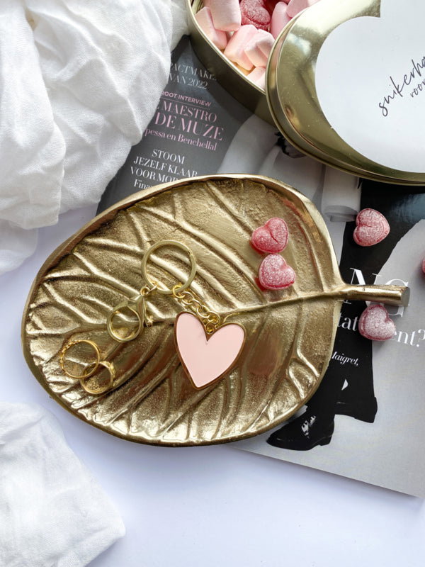 Sleutelhanger hart roze