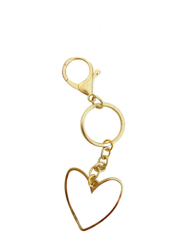Sleutelhanger hart wit