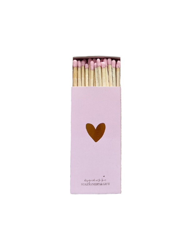 roze lucifers stagionery&gifts Moederdag brievenbus cadeau - Chocolade, kandelaar, kaars, lucifers & winegums