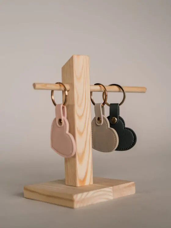 sleutelhanger hart leer