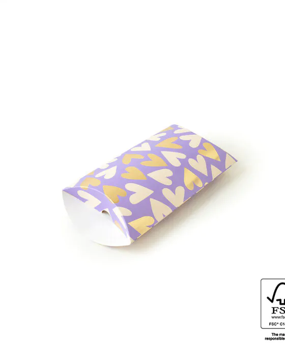 Cadeaudoosje - small - Hearts Lila