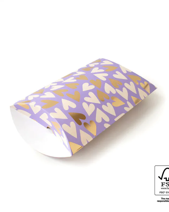 Cadeaudoosje - Medium - Hearts Lila