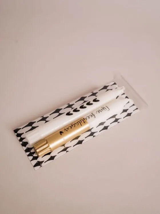 Cadeautje kaarsen - Fijne feestdagen & hartjes