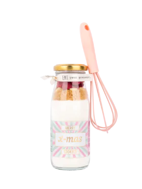Bakmix in een fles met garde - Merry christmas cookies!