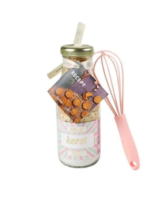 Bakmix in fles met garde - Vrolijk Kerst Feest!