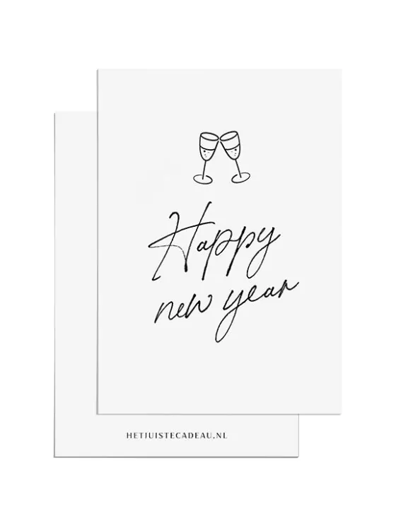 Ansichtkaart kerst - Happy new year