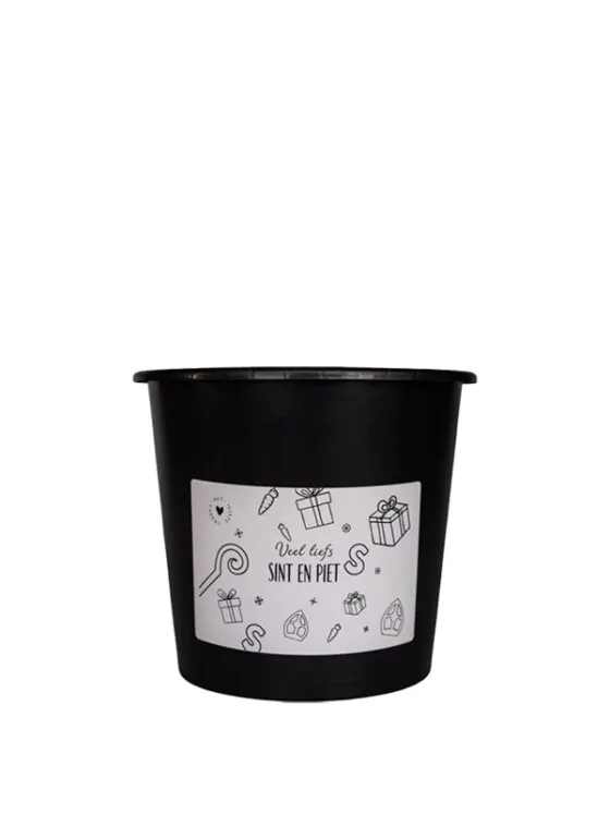 emmer sint en piet klein Cadeau emmer leeg - 3 Liter - Veel Liefs Sint en Piet