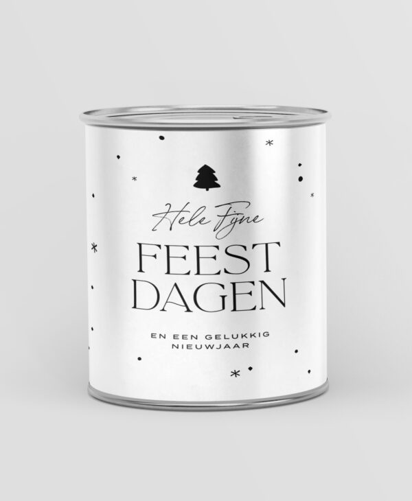 Blikje snoep cadeau - Hele fijne feestdagen