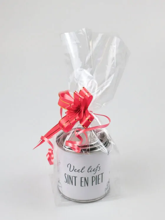 Blikje snoep cadeau - Veel Liefs Sint en Piet