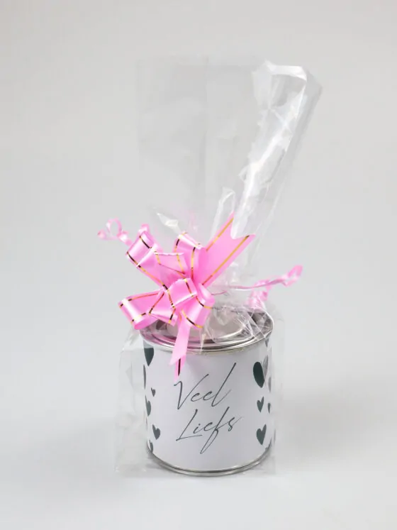 Blikje snoep cadeau - Veel liefs