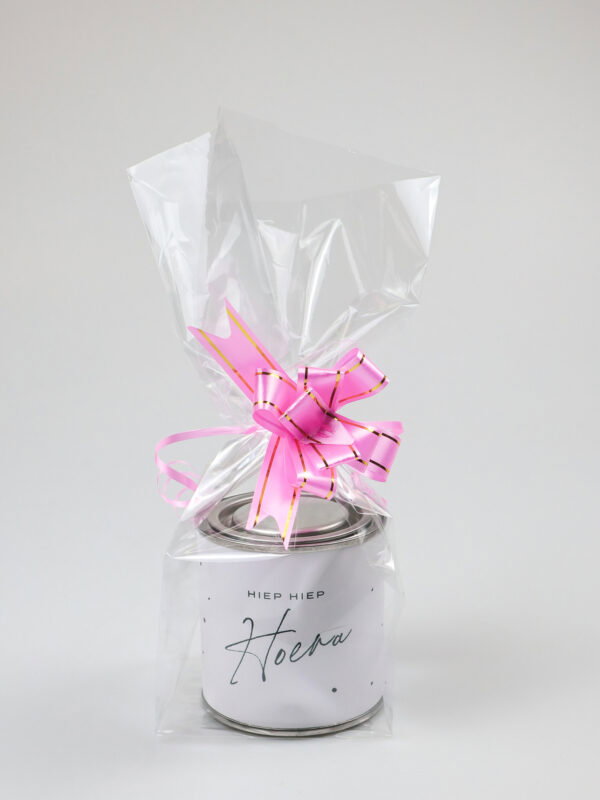Blikje snoep cadeau - Hiep hiep hoera