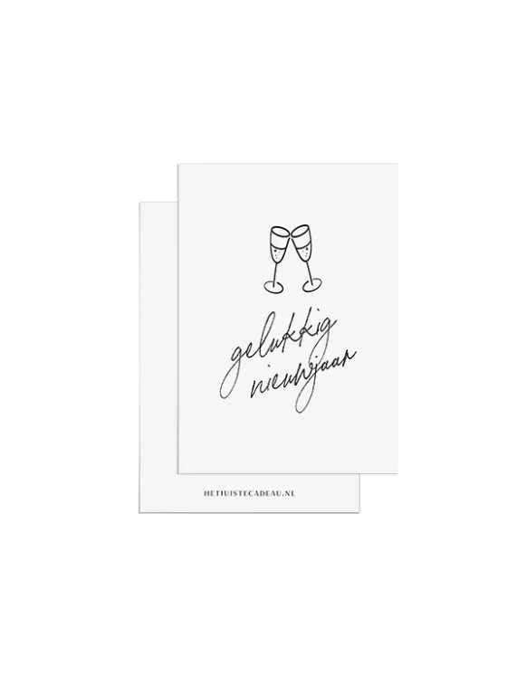 Minikaartje kerst - Gelukkig nieuwjaar
