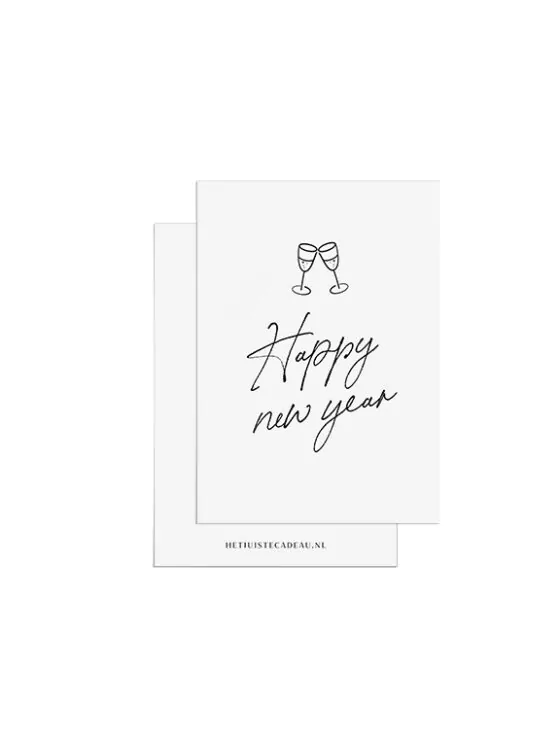 Minikaartje kerst - Happy new year