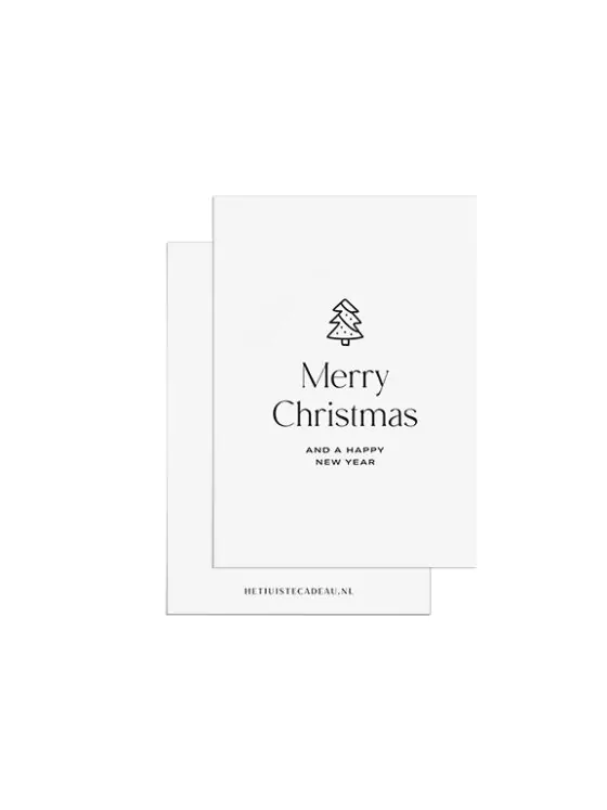 Minikaartje kerst - Merry christmas and a happy new year