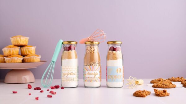 Bakmix in een fles met garde - Taartje voor een topper!