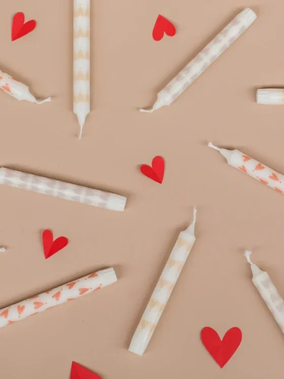 patroon kaars roze hartjes