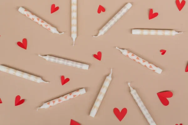 patroon kaars roze hartjes