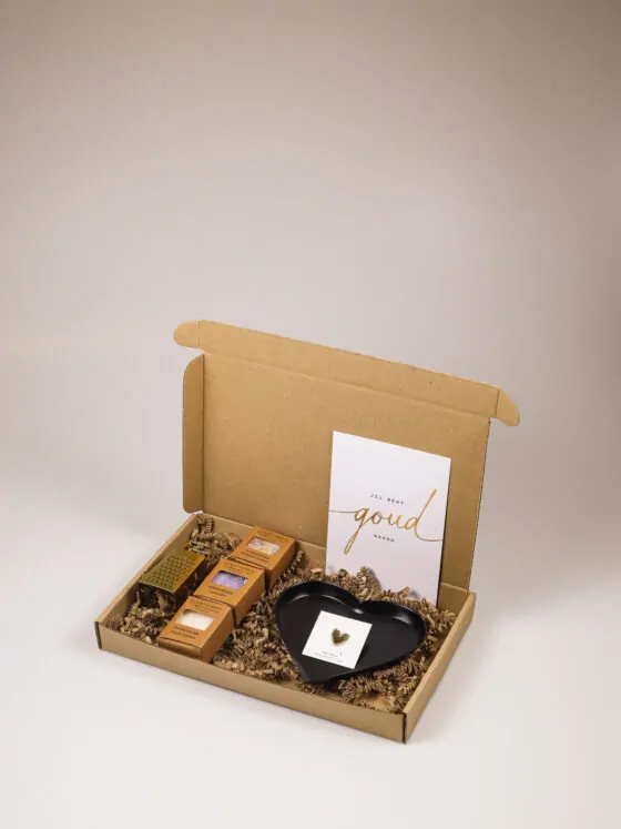 Brievenbus cadeau jij bent goud waard - Luxe amberblokjes set
