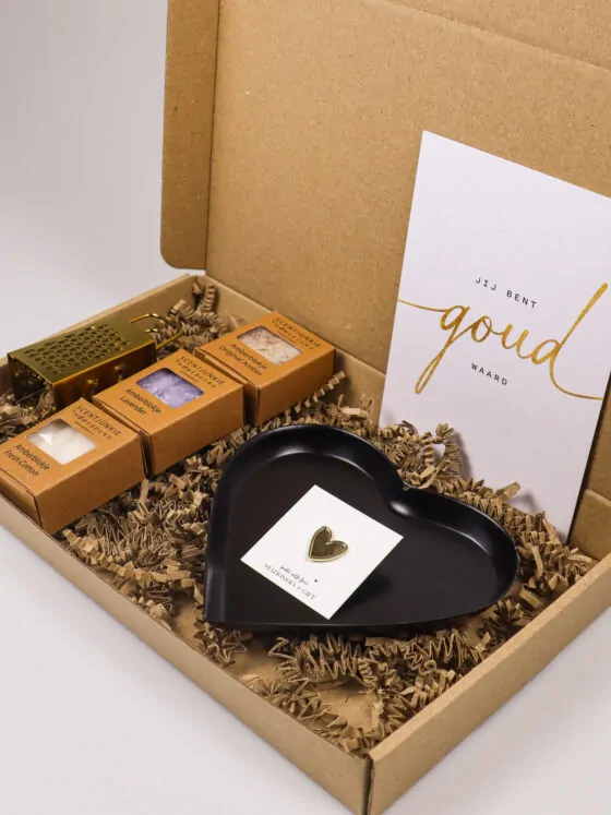 Brievenbus cadeau jij bent goud waard - Luxe amberblokjes set
