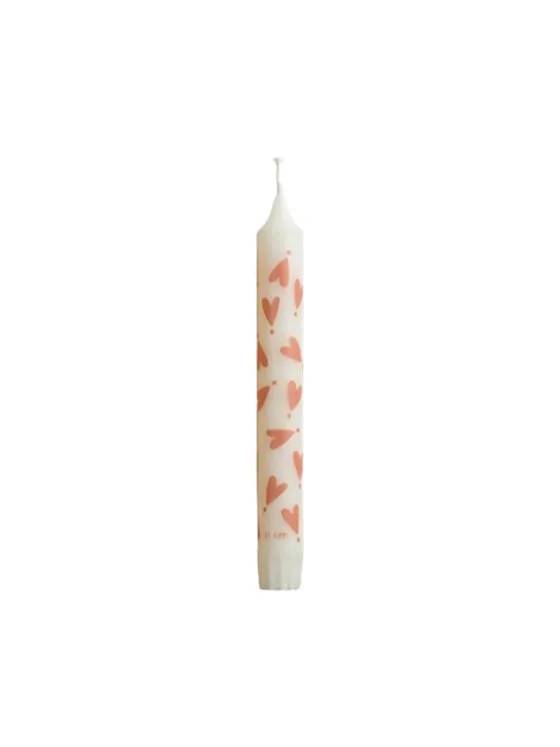 Kaars met patroon - 1 Stuk - Roze hartjes