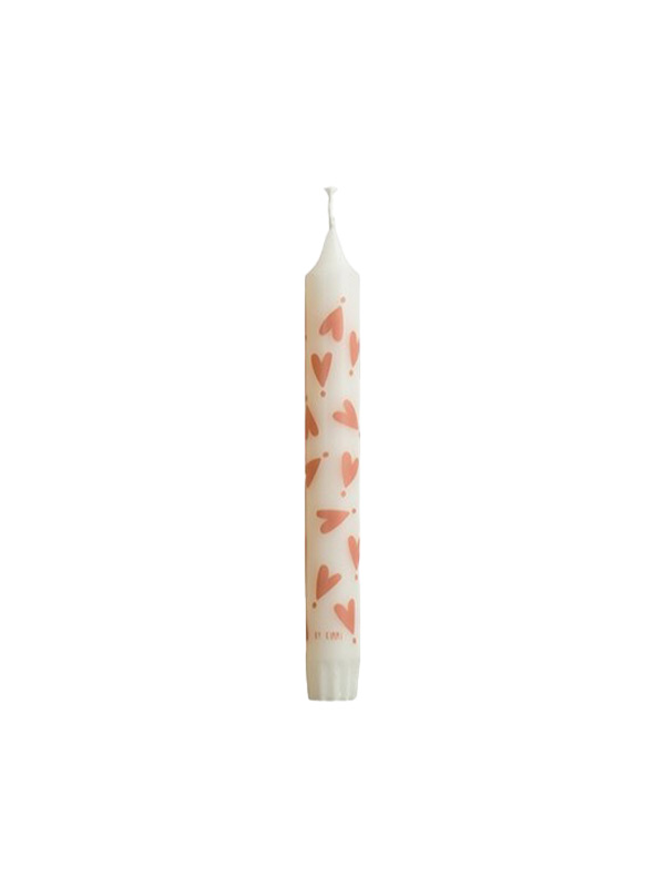 roze hartjes patroon kaars Cadeaupakket Jij bent de liefste - Knuffelbeer en I Love You bodywash