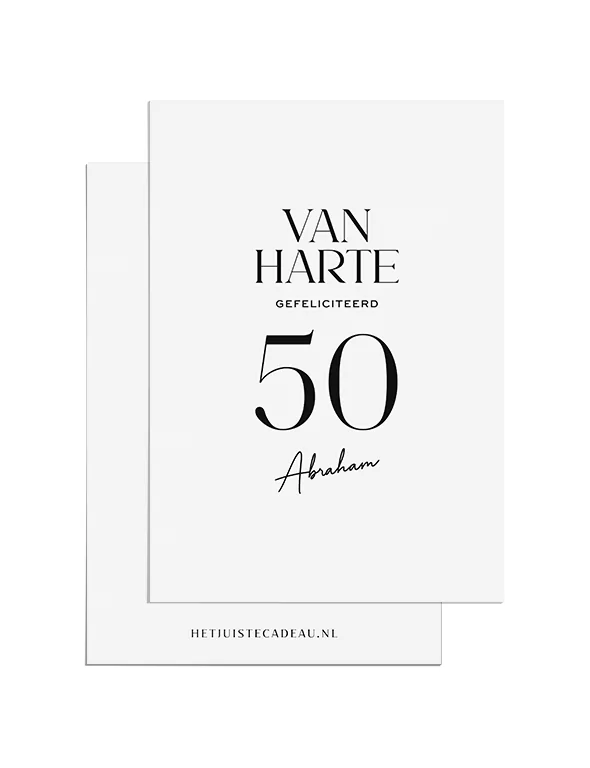 Ansichtkaart - Van harte gefeliciteerd 50 abraham