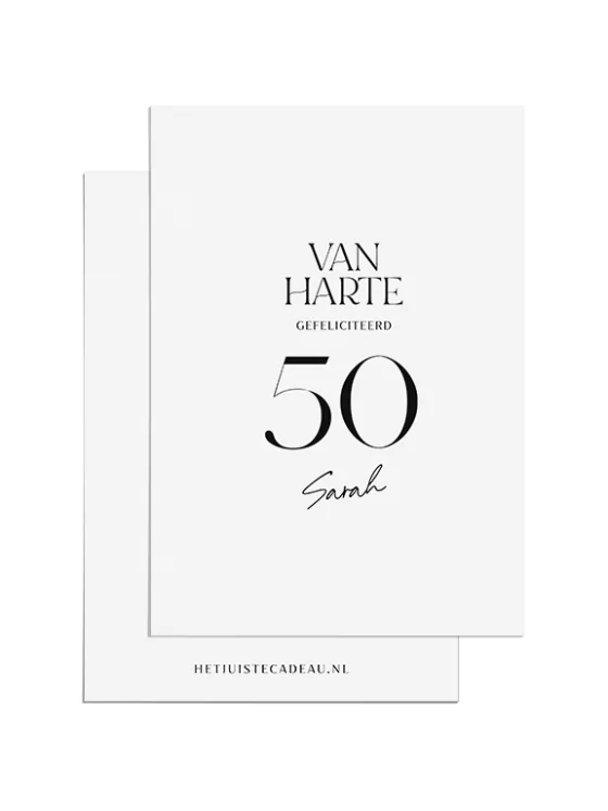 Ansichtkaart - Van harte gefeliciteerd 50 Sarah
