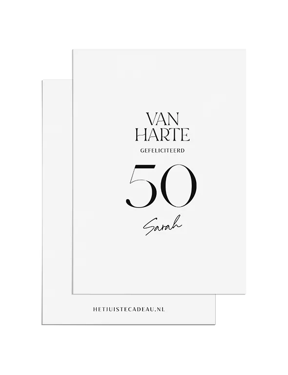 Ansichtkaart - Van harte gefeliciteerd 50 Sarah
