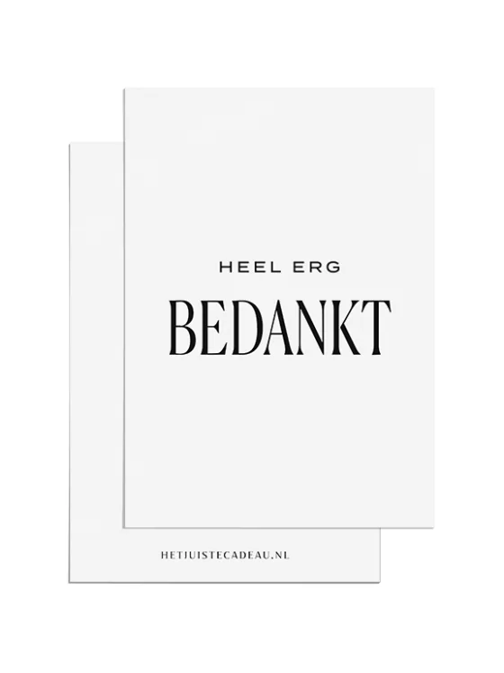 Ansichtkaart bedankt - Heel erg bedankt