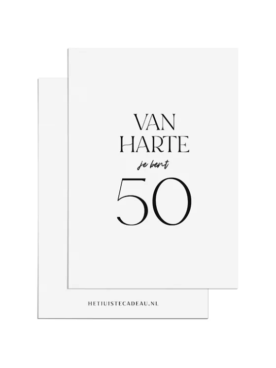 Ansichtkaart felicitatie - Van harte je bent 50