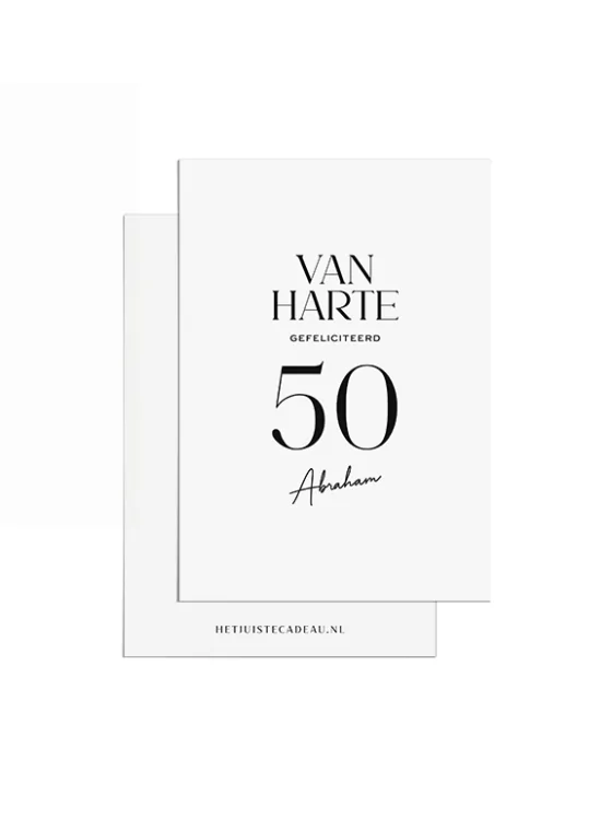 A7kaartje felicitatie - Van harte gefeliciteerd Abraham
