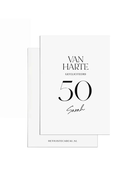 A7kaartje felicitatie - Van harte gefeliciteerd Sarah