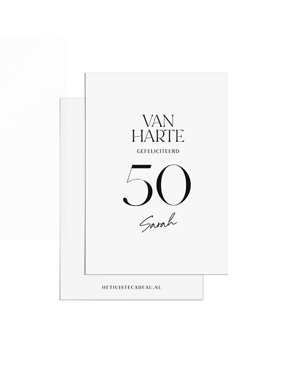 A7 50 sarah A7kaartje felicitatie - Van harte gefeliciteerd Sarah