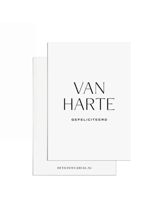 A7kaartje felicitatie - Van harte gefeliciteerd