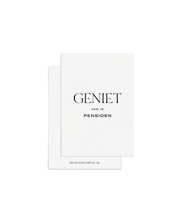 Mini geniet van je pensioen Minikaartje - Geniet van je Pensioen