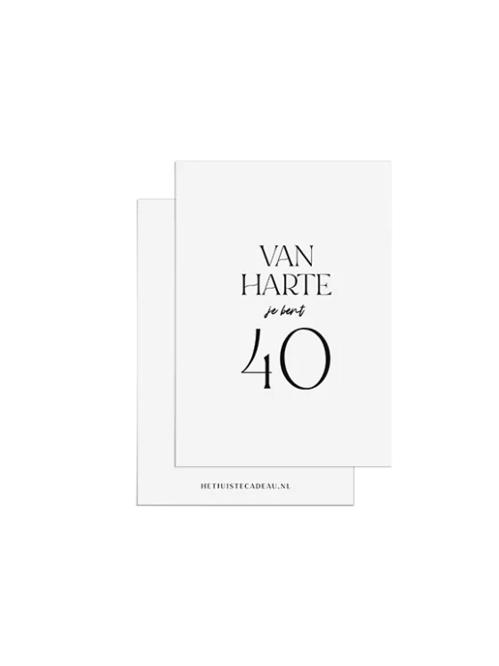 Minikaartje felicitatie - Van harte je bent 40
