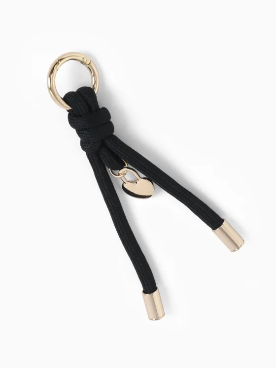 Keycord - Bagcharm - Zwart met hartje