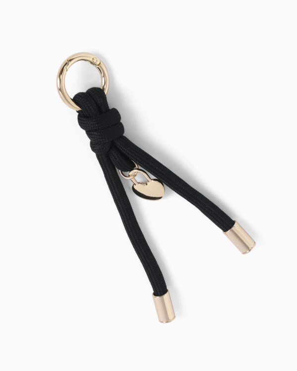 Keycord - Bagcharm - Zwart met hartje