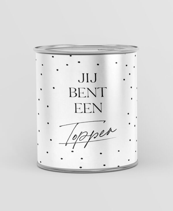 Blikje snoep cadeau - Jij bent een topper