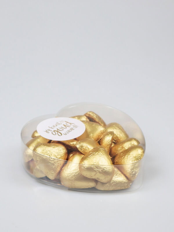 Chocolade praline hartjes goud - Jij bent goud waard