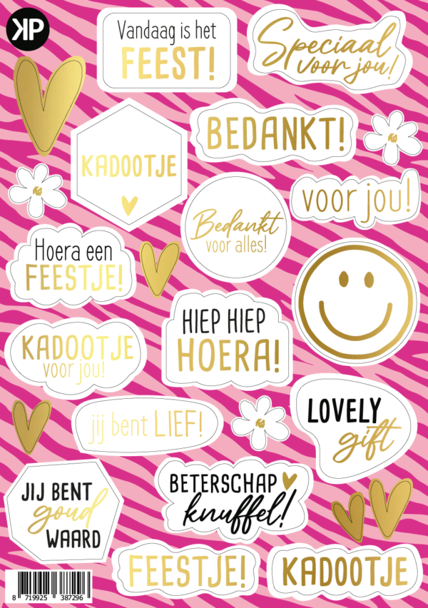 Stickervel met Goudfolie – Luxe accenten voor elk cadeau