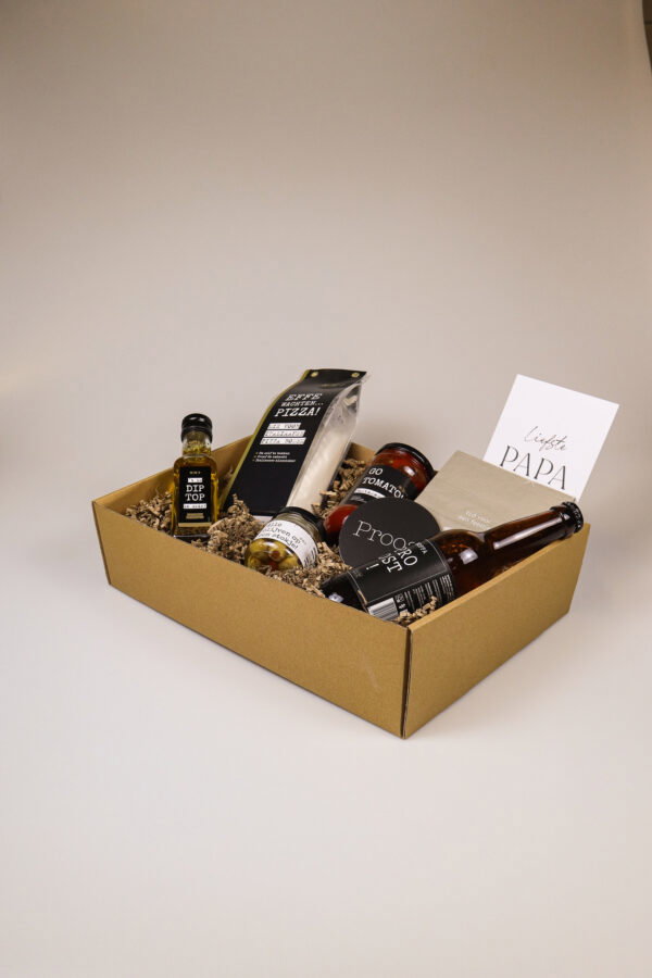 Cadeaupakket papa – Pizza, bier en borrel in één box