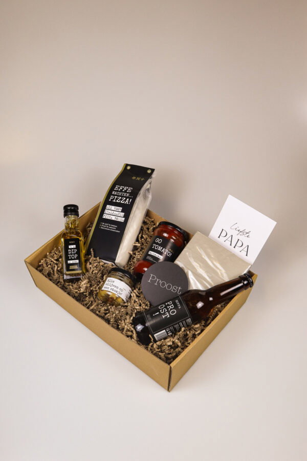 Cadeaupakket papa – Pizza, bier en borrel in één box