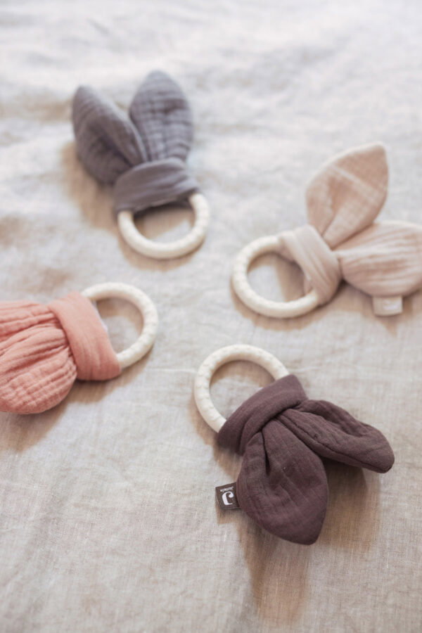 Bijtring Siliconen Bunny Ears – Storm Grey