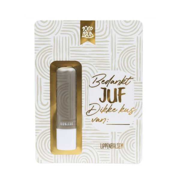 Lippenbalsem juf cadeau einde schooljaar – Shea Butter 100%leuk