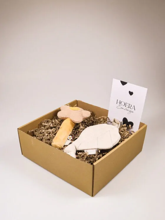 Kraampakket meisje met rammelaar en speendoekje – Hoera een meisje
