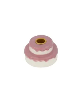 Zusss kandelaar keramiek taart wit/roze