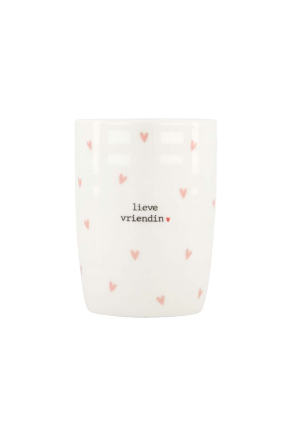 koffiemok hartjes lieve vriendin wit / roze koffiemok hartjes lieve vriendin wit / roze